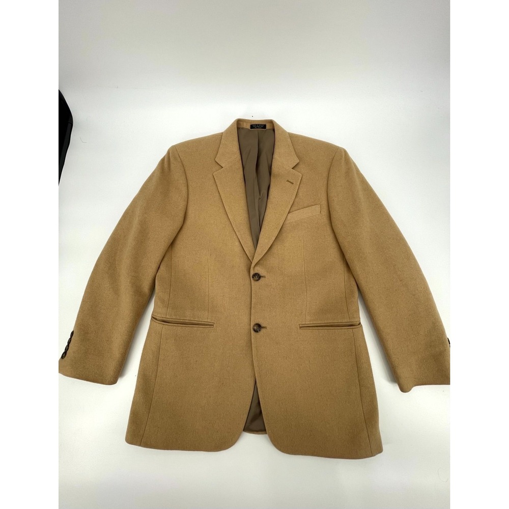 Vintage Botany 500 Blazer Mens Tan 100% Camel Hair Retro Notch Lapel 2 Button